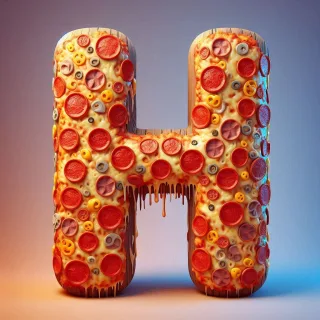 Pizza — letter H (variant 2)