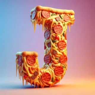 Pizza — letter J (variant 2)