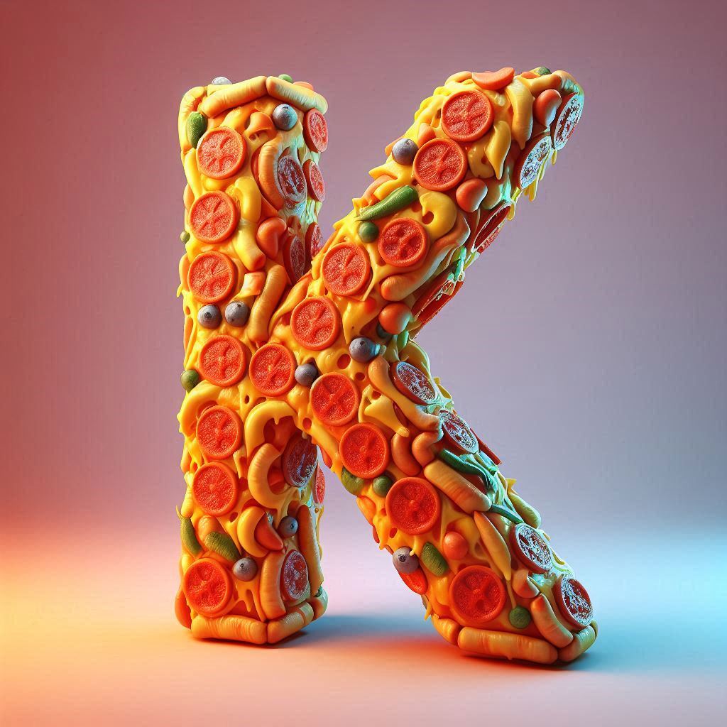 Pizza — letter K (variant 2)