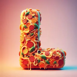 Pizza — letter L (variant 2)