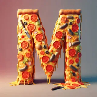Pizza — letter M
