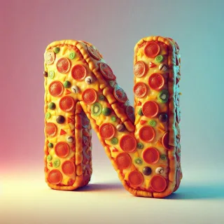 Pizza — letter N (variant 2)
