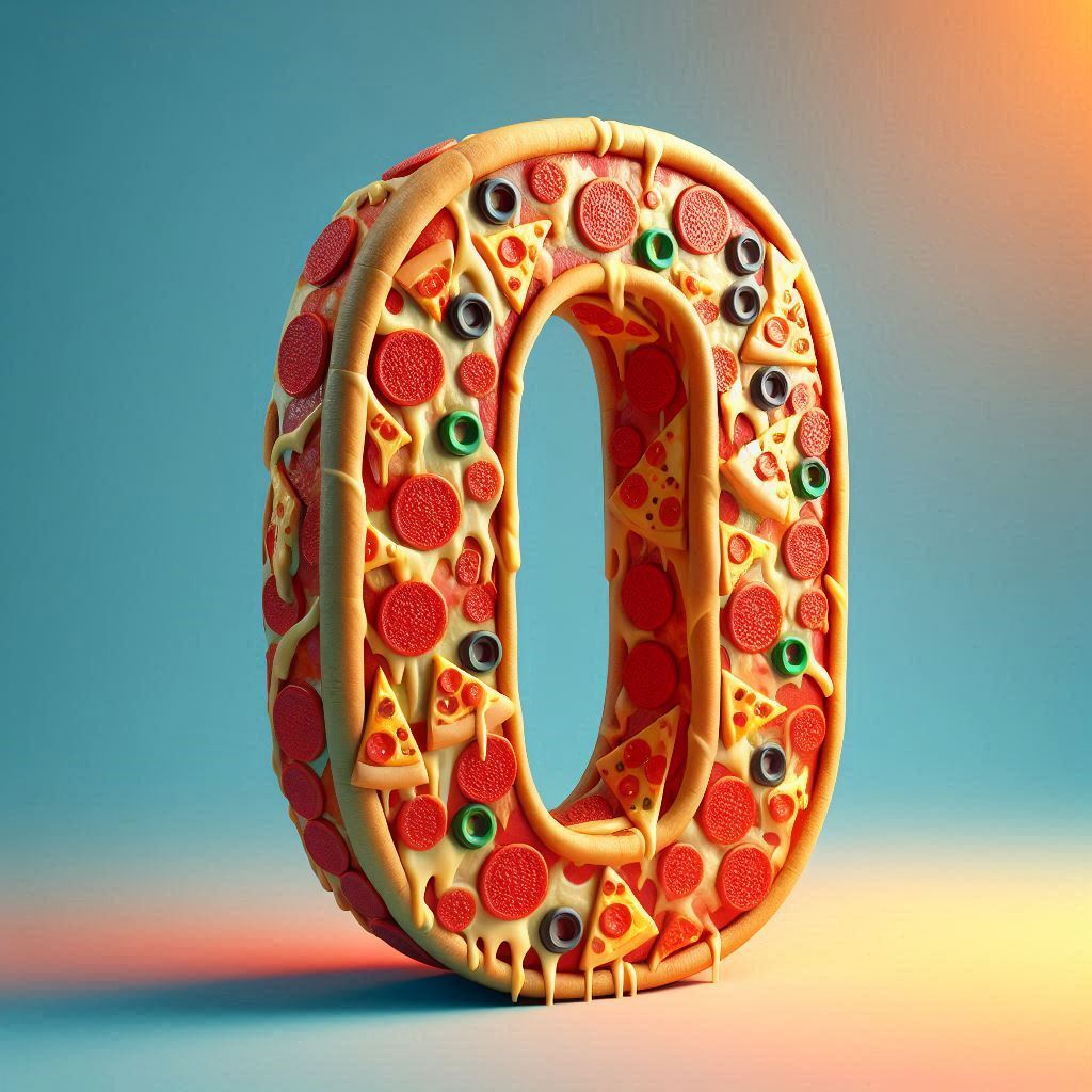 Pizza — letter O (variant 2)