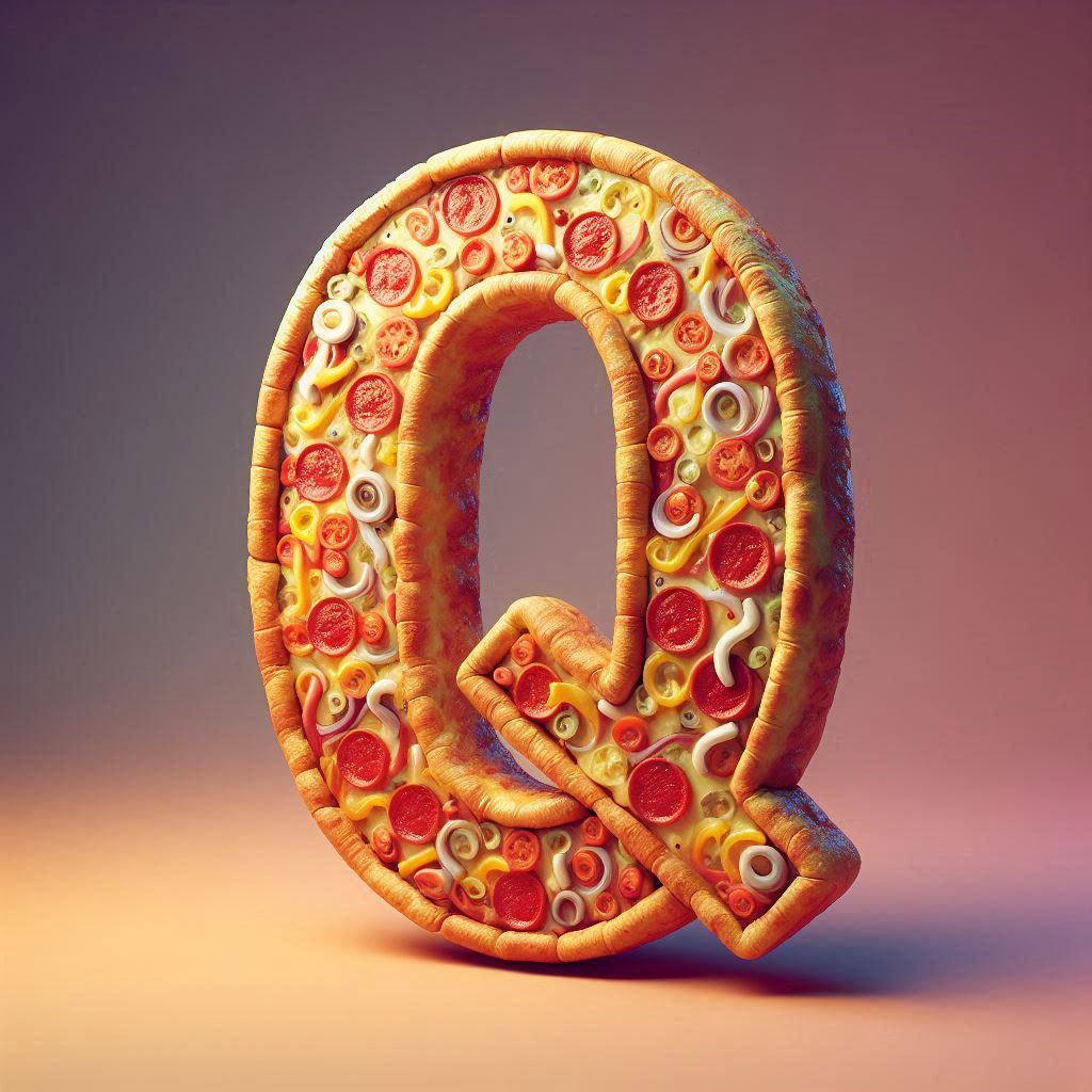 Pizza — letter Q (variant 2)