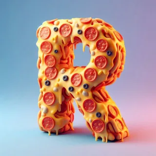 Pizza — letter R