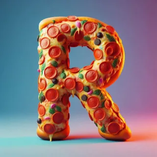 Pizza — letter R (variant 2)