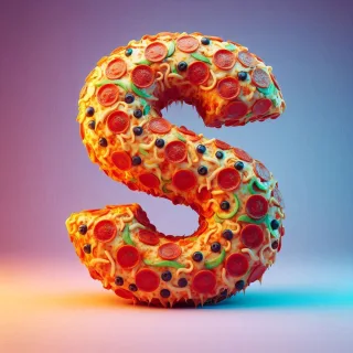 Pizza — letter S (variant 2)