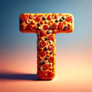 Pizza — letter T (variant 2)