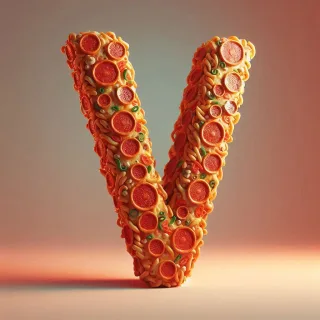 Pizza — letter V