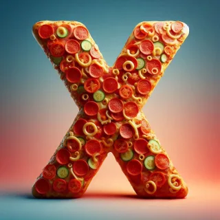 Pizza — letter X (variant 2)