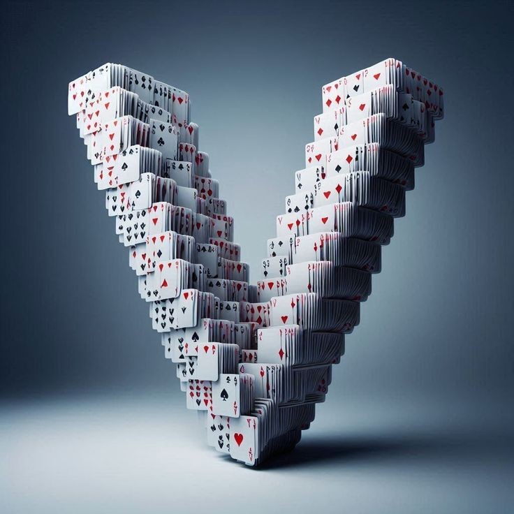 Playing cards — letter V