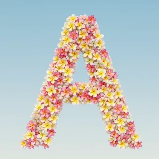 Plumeria — letter A (variant 2)