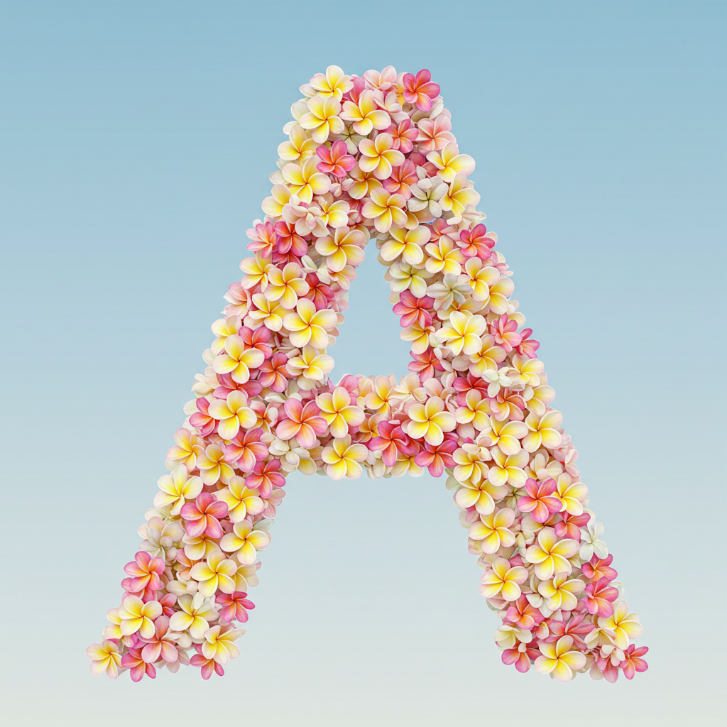 Plumeria — letter A (variant 2)