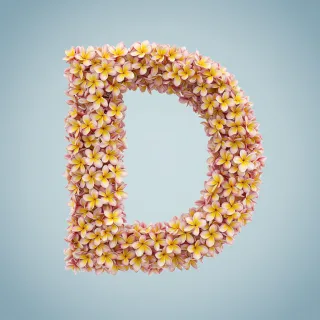 Plumeria — letter D (variant 2)