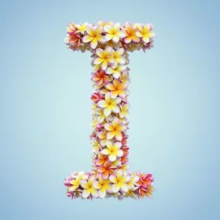 Plumeria — letter I (variant 2)