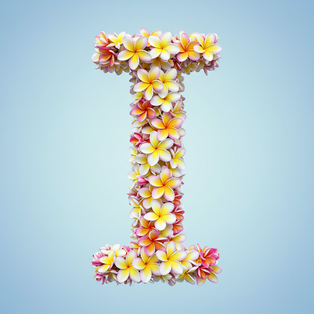 Plumeria — letter I (variant 2)