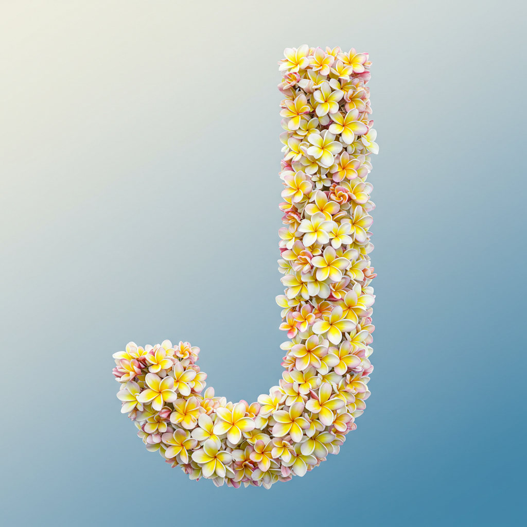 Plumeria — letter J (variant 2)