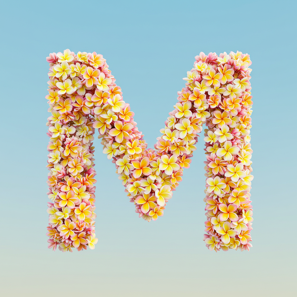 Plumeria — letter M (variant 2)