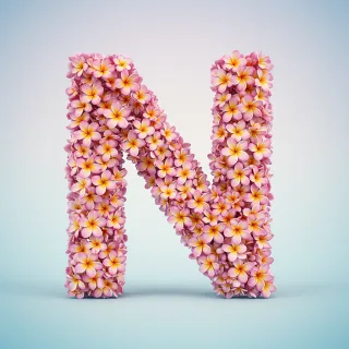 Plumeria — letter N (variant 2)