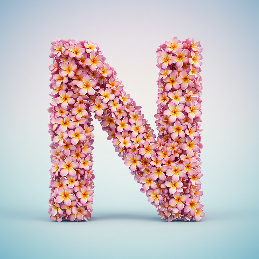 Plumeria — letter N (variant 2)
