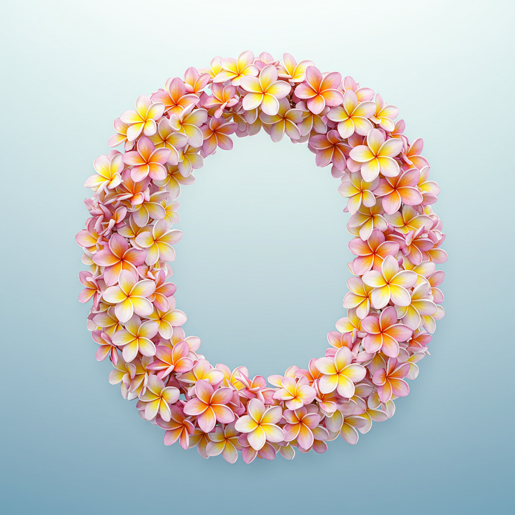 Plumeria — letter O (variant 2)