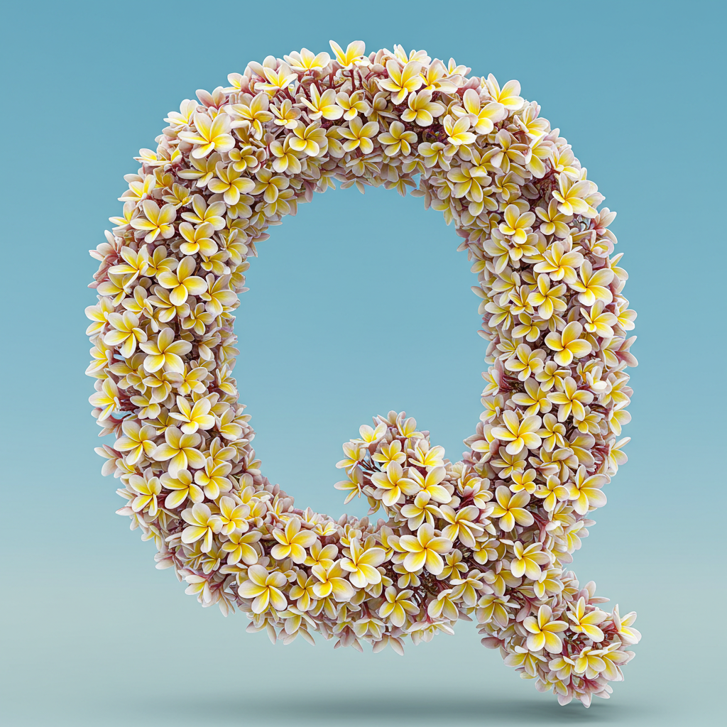 Plumeria — letter Q (variant 2)