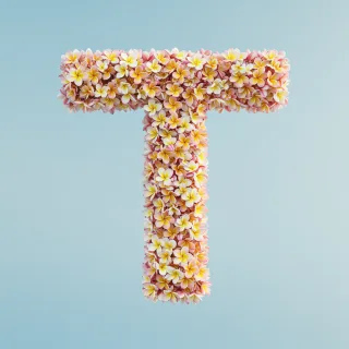 Plumeria — letter T (variant 2)