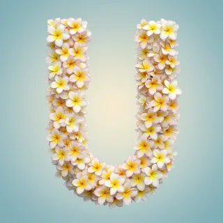 Plumeria — letter U (variant 2)
