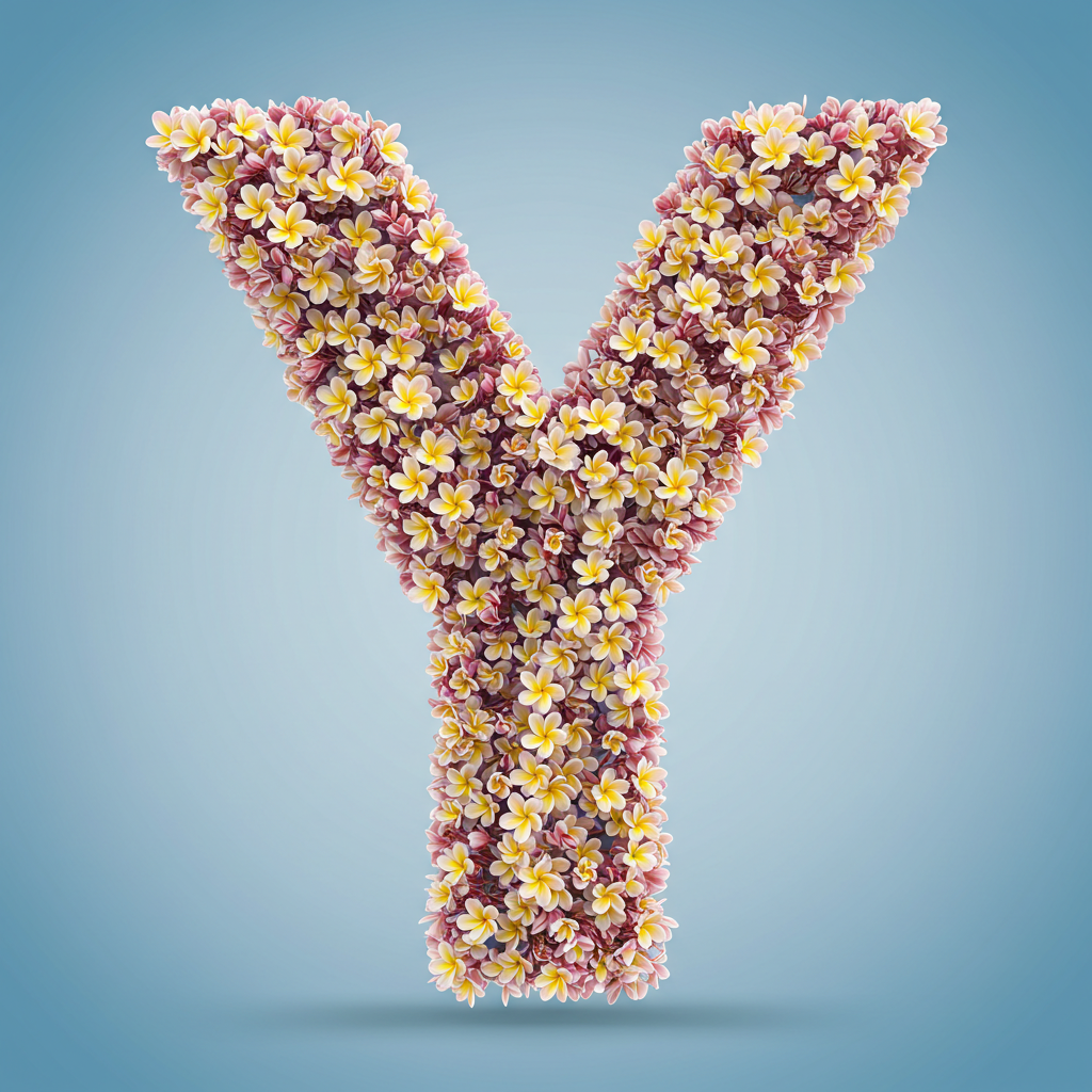 Plumeria — letter Y (variant 2)