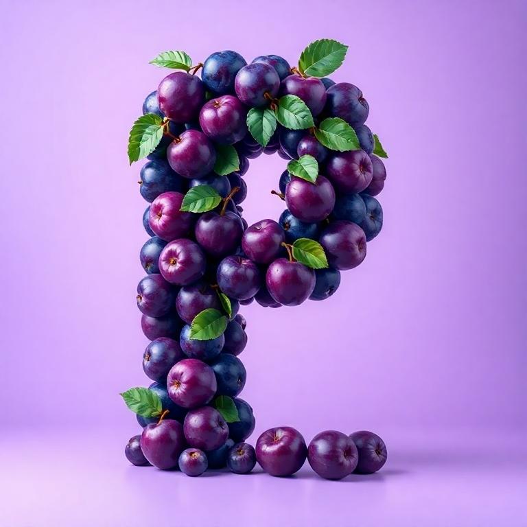 Plums — letter P