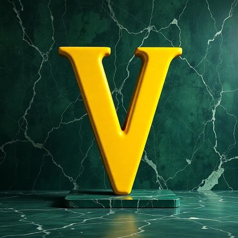 Porcelain — letter V