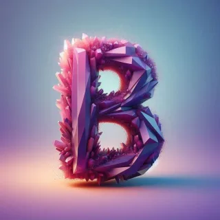 Purple crystal — letter B