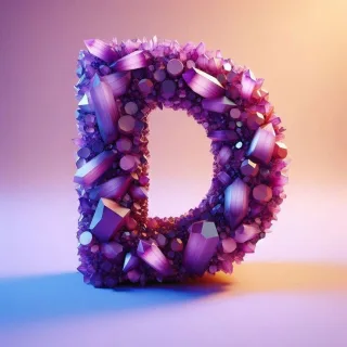 Purple crystal — letter D