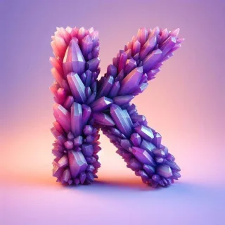Purple crystal — letter K