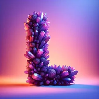 Purple crystal — letter L