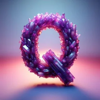 Purple crystal — letter Q