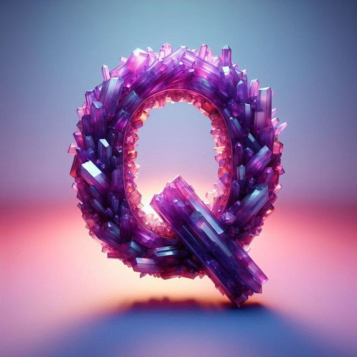 Purple crystal — letter Q