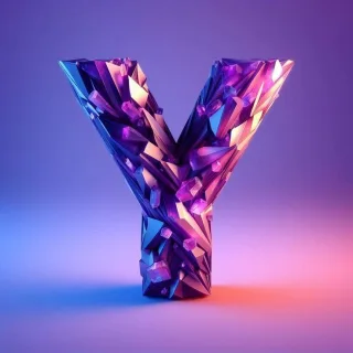 Purple crystal — letter Y