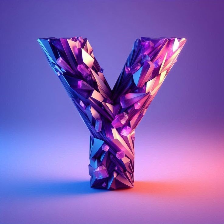 Purple crystal — letter Y
