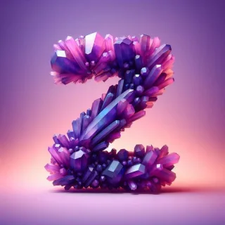 Purple crystal — letter Z