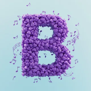 Purple hearts — letter B