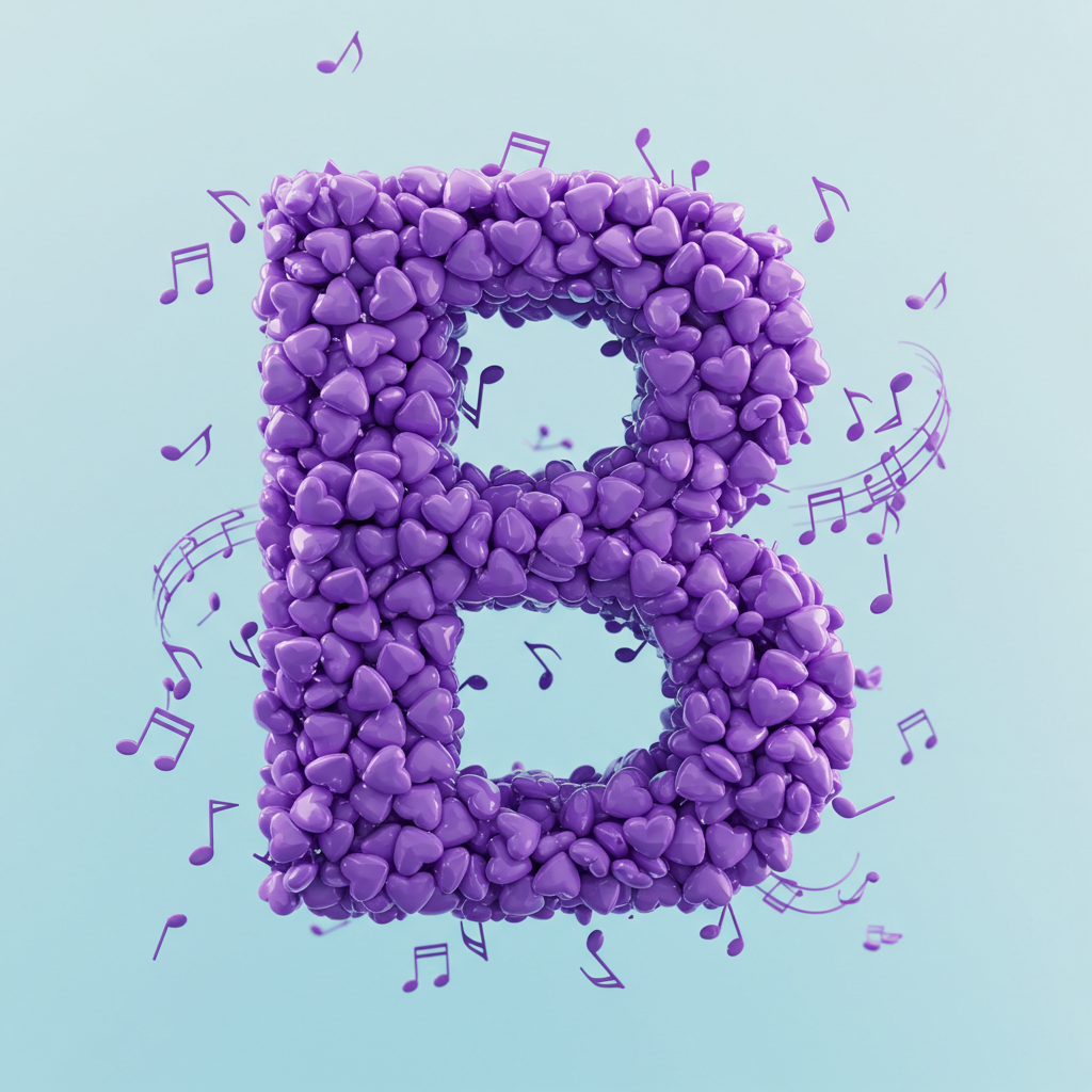 Purple hearts — letter B