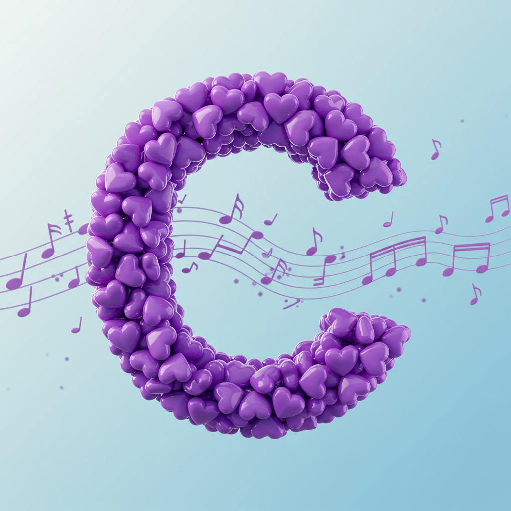 Purple hearts — letter C