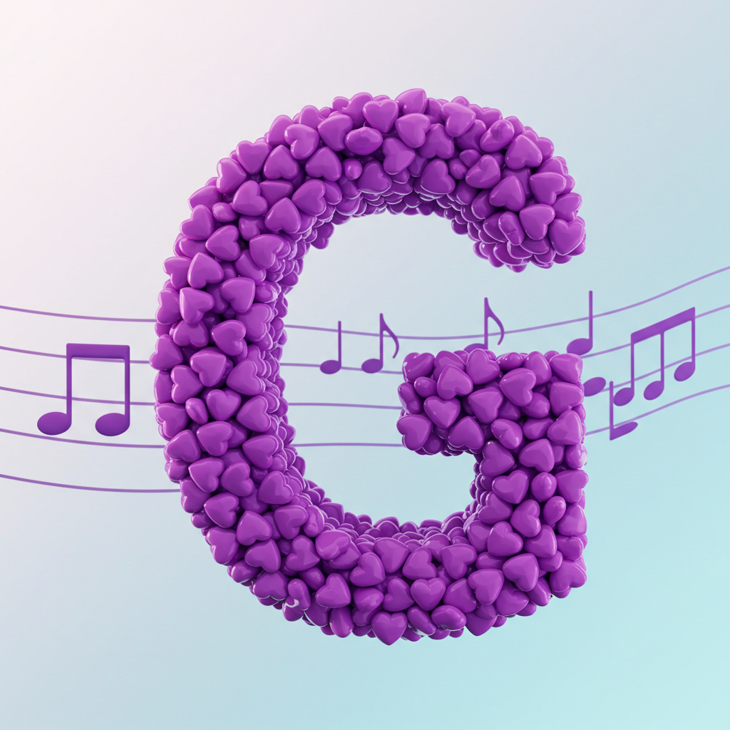 Purple hearts — letter G