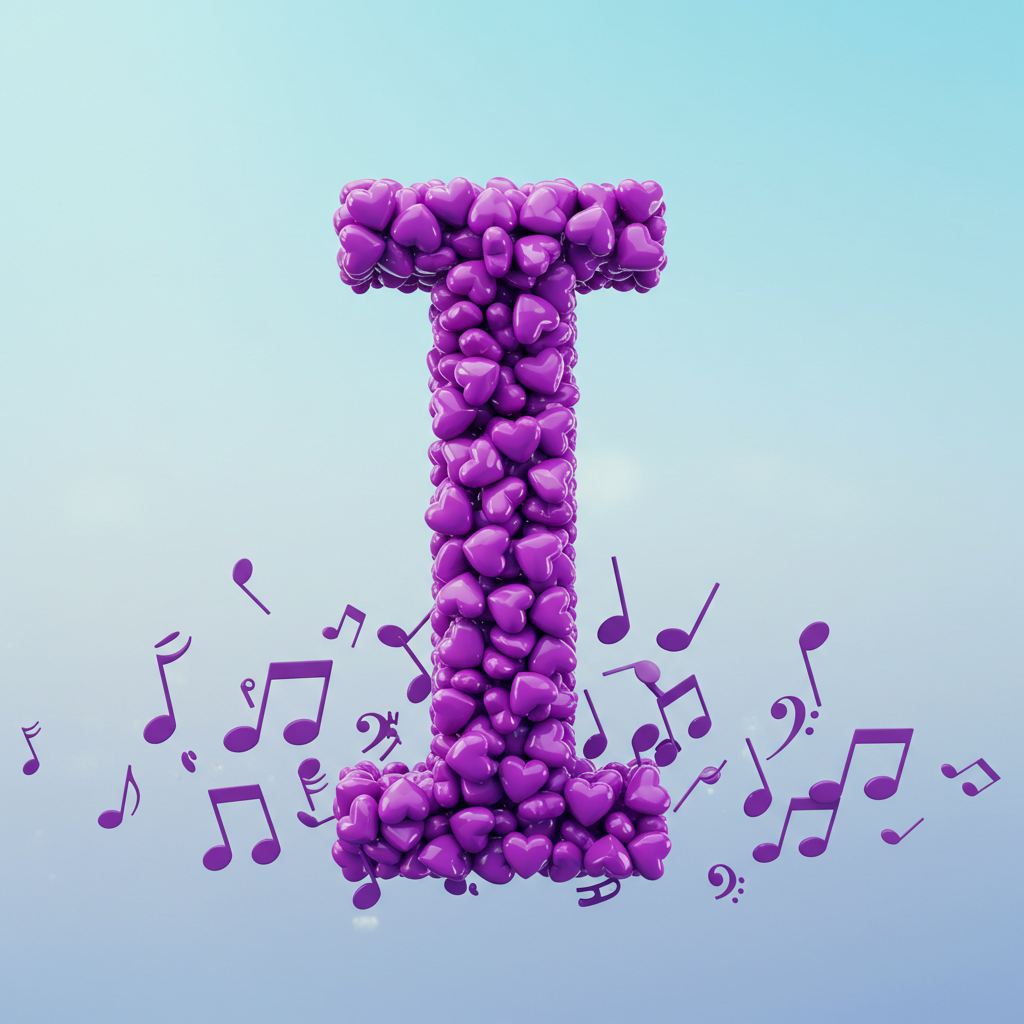 Purple hearts — letter I