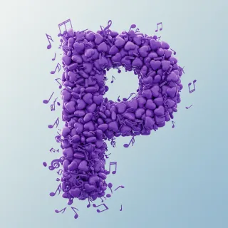 Purple hearts — letter P