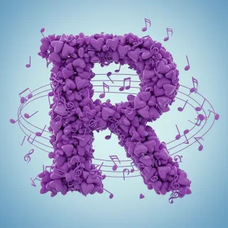 Purple hearts — letter R