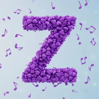 Purple hearts — letter Z