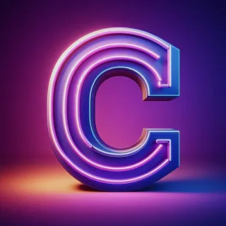 Purple neon — letter C