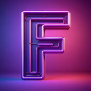 Purple neon — letter F